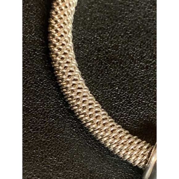 Joseph Esposito Cuff Bracelet Sterling Silver with Center Slide over Mesh Design - Picture 4 of 8